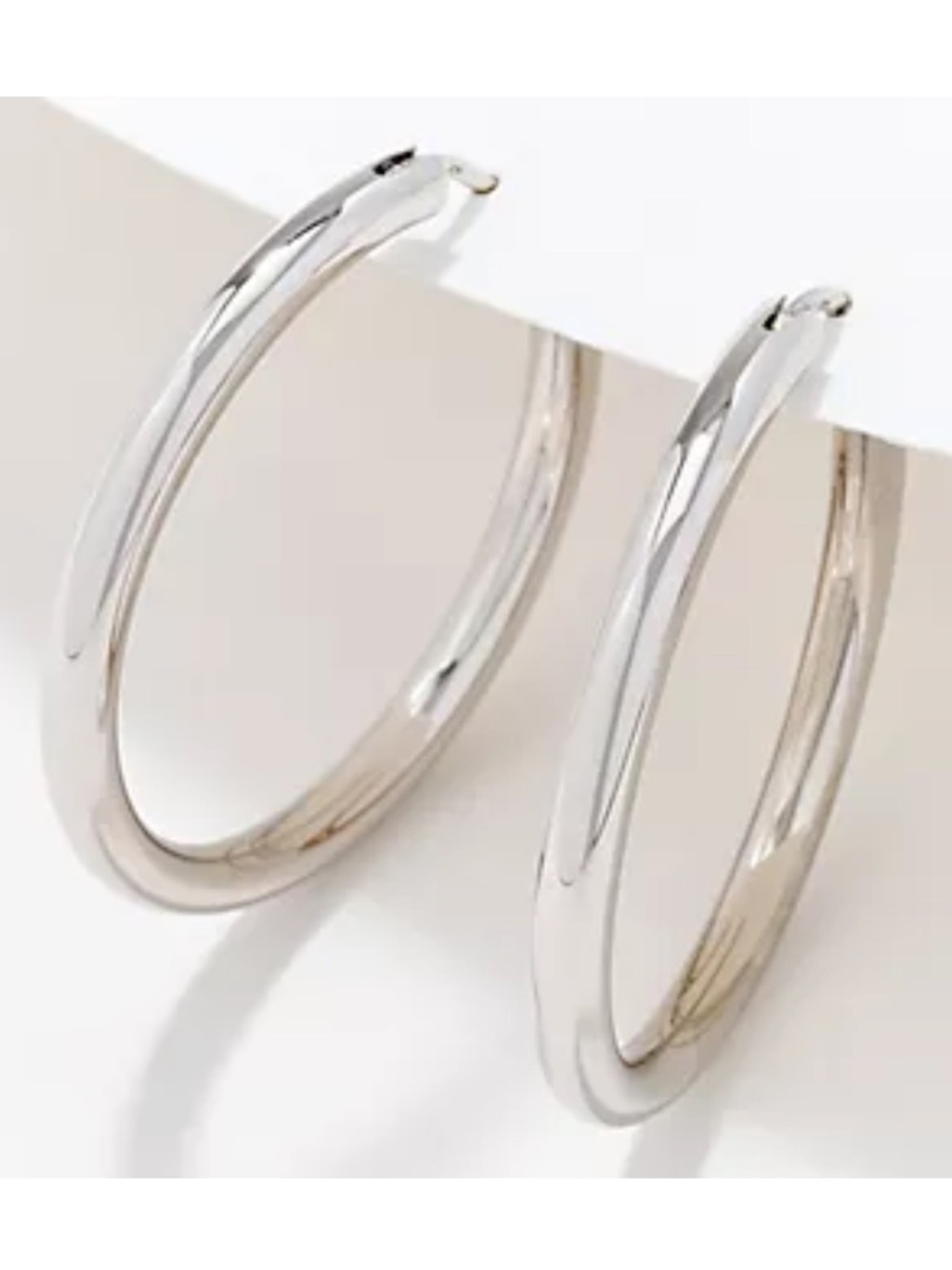 JCM Silver Style Comfort Closure 1-1/2" Hoop Earrings ~ Sterling Silver